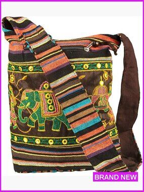Boho Hobo Crossbody Bag Large Patchwork Cotton Messenger Casual Chic